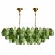 Contemporary Light and Dark Green “Poliedri” Murano Glass Chandelier by Sim