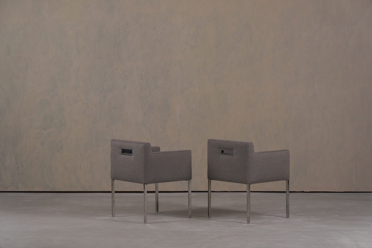 Chaises Ligne Roset en tissu gris, France années 2000, ensemble de 2.
