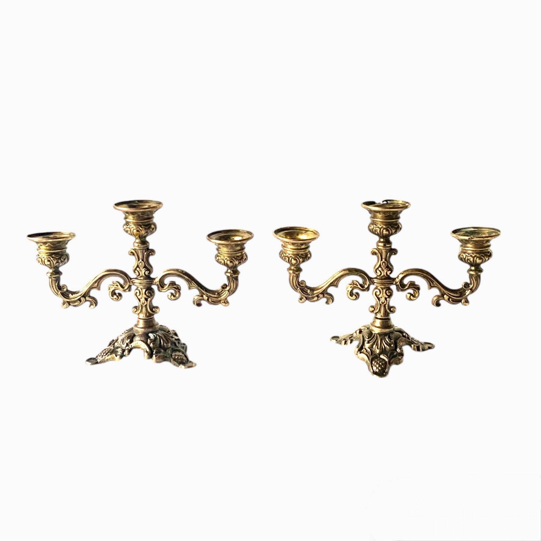 Pair of vintage brass candlesticks - Made in Italy