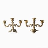 Pair of vintage brass candlesticks - Made in Italy