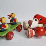 Set of three vintage pulling toys, 50s-60s