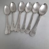 Set of 10 old silver spoons