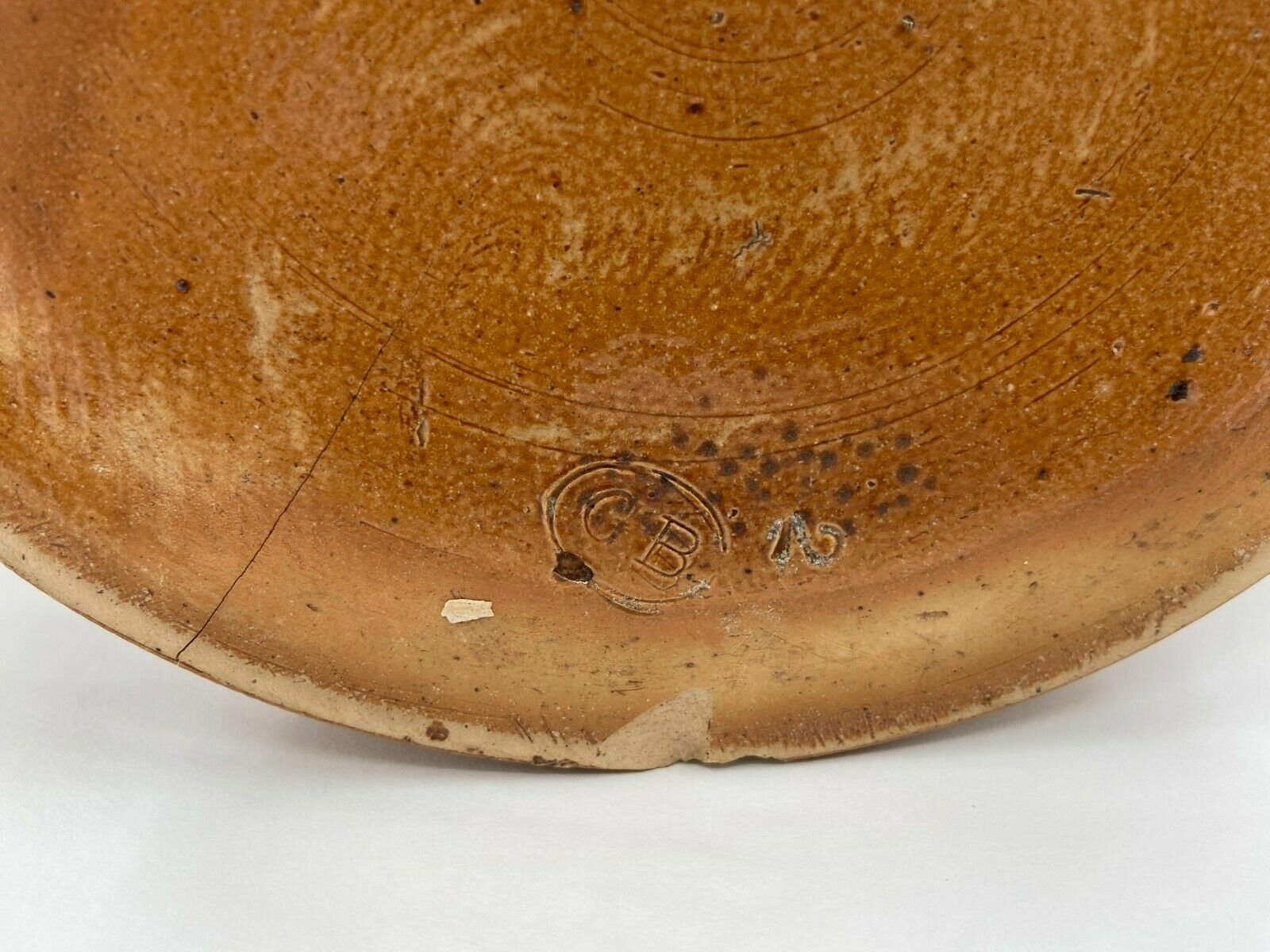 Terracotta tabac pot vernissee XlXeme gb 2 grès de beauvaisis