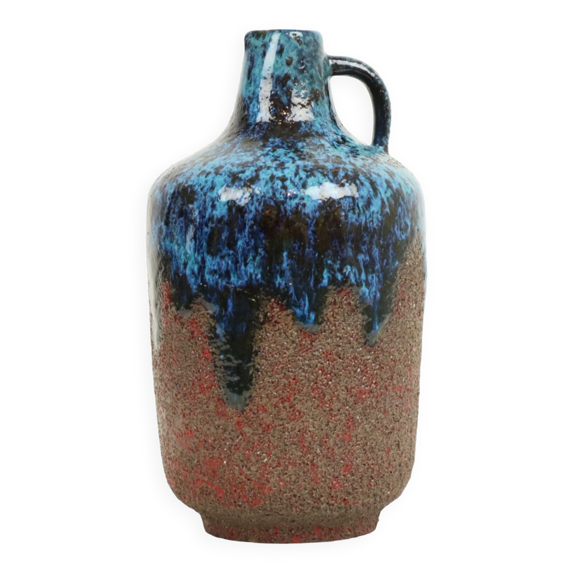 Very Rare Blue Ceramano Incrusta Vase 219 Hans Welling Design Fat Lava