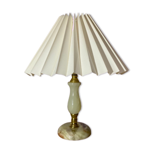 lampe de table en marbre vert des années 1960 du Danemark lampe de bureau vintage marbre vert avec laiton milieu de siècle