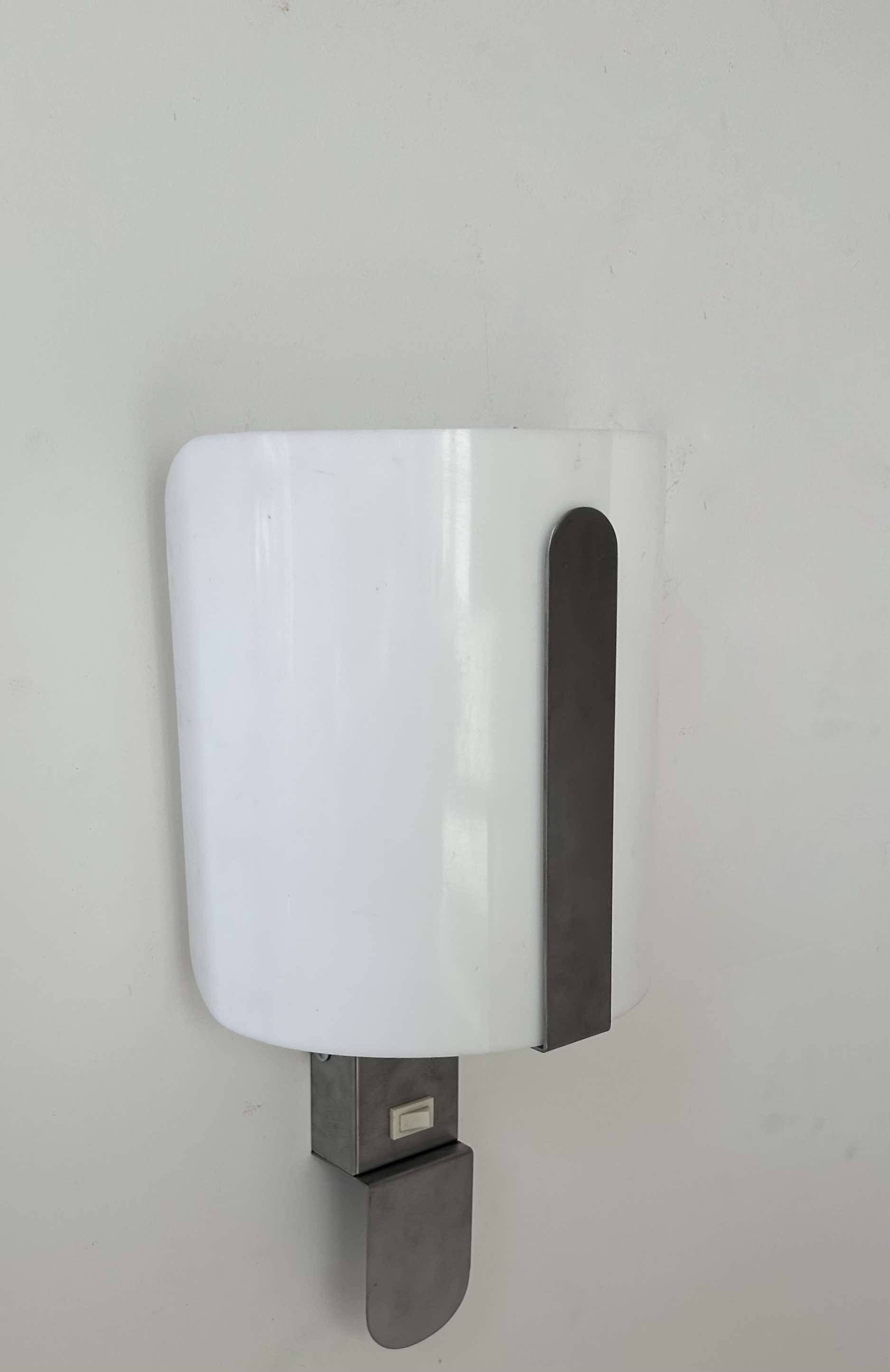 Vintage Arlus wall light, Perspex and brushed metal, France 1970