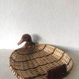 Bamboo and wicker duck basket