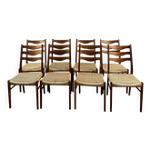 Chaises (lot de 8) danoises vintage Arne Wahl Iversen Années 1960