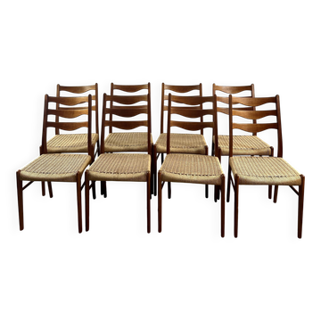 Danish vintage chairs (set of 8) by Arne Wahl Iversen 1960s