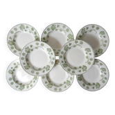 Terre de fer 8 assiettes creuses modèle GERANIUM