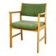 Fauteuil en chêne et velours années 60