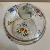 Flowered glass jar