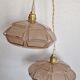 Art Deco pink glass Clichy pendant or lamp.