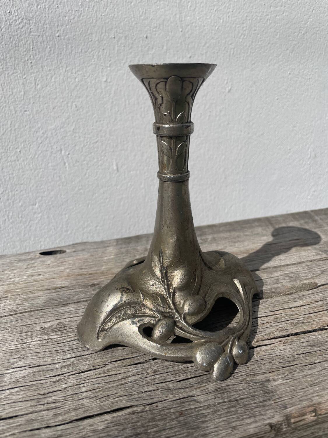 Art Nouveau silver-plated candlestick