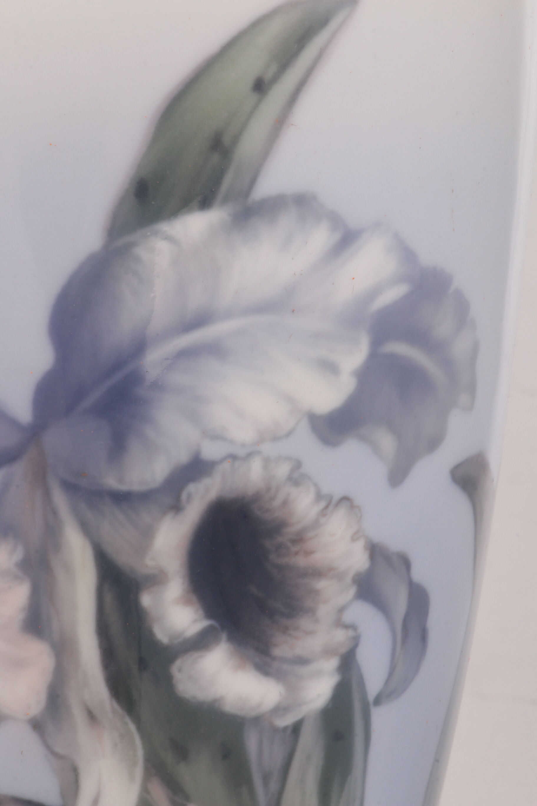 Royal Copenhagen Porcelain Vase painted with the trumpet flower.