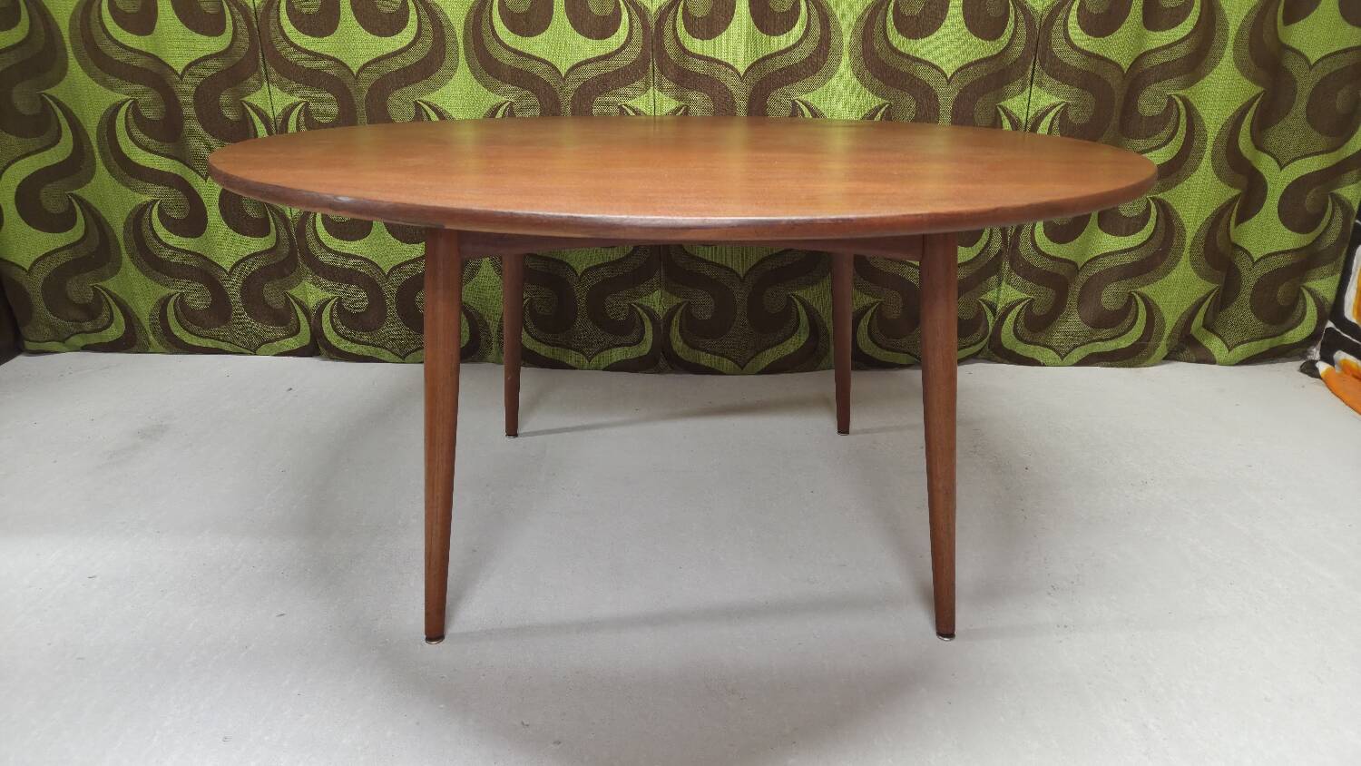 1960 stamped round teak dining table