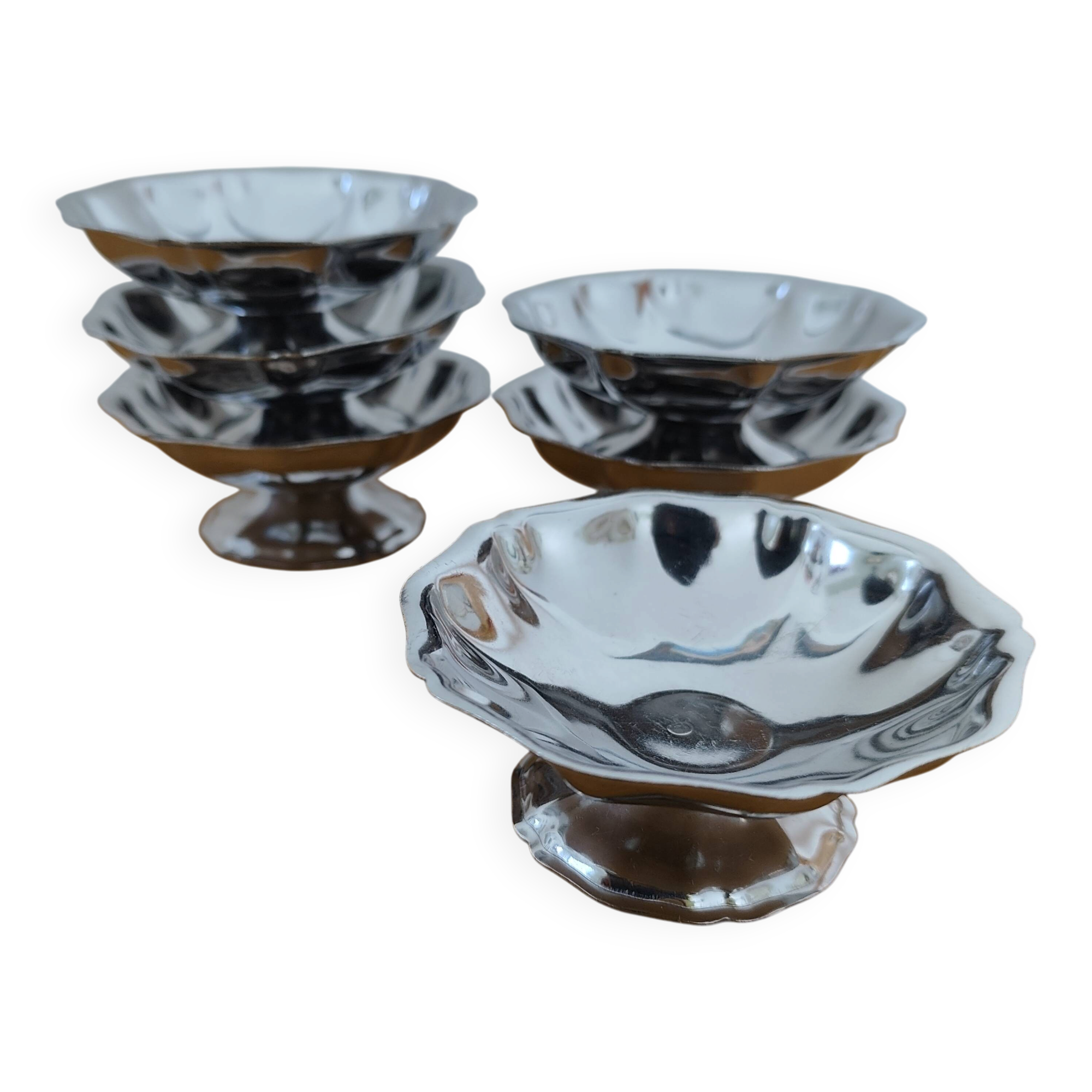 Set of 6 ice cream bowls from the 70s.