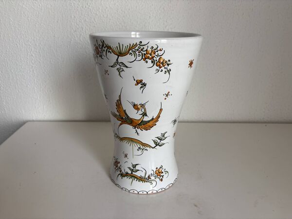 Vase vintage 1970 en faïence de Moustiers céramique - 26 cm