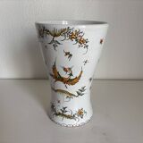 Vintage 1970 Moustiers ceramic faience vase - 26 cm