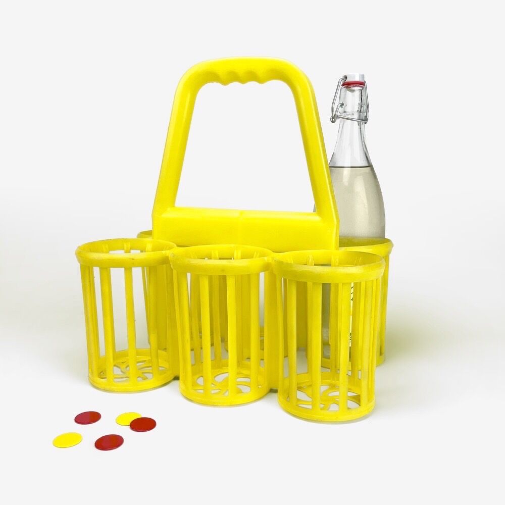 Vintage yellow bottle holders