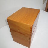 old mortised box in light varnished wood