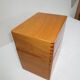 old mortised box in light varnished wood