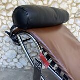 LC4 brown leather by Le Corbusier, Jeanneret & Perriand, Cassina, 1980