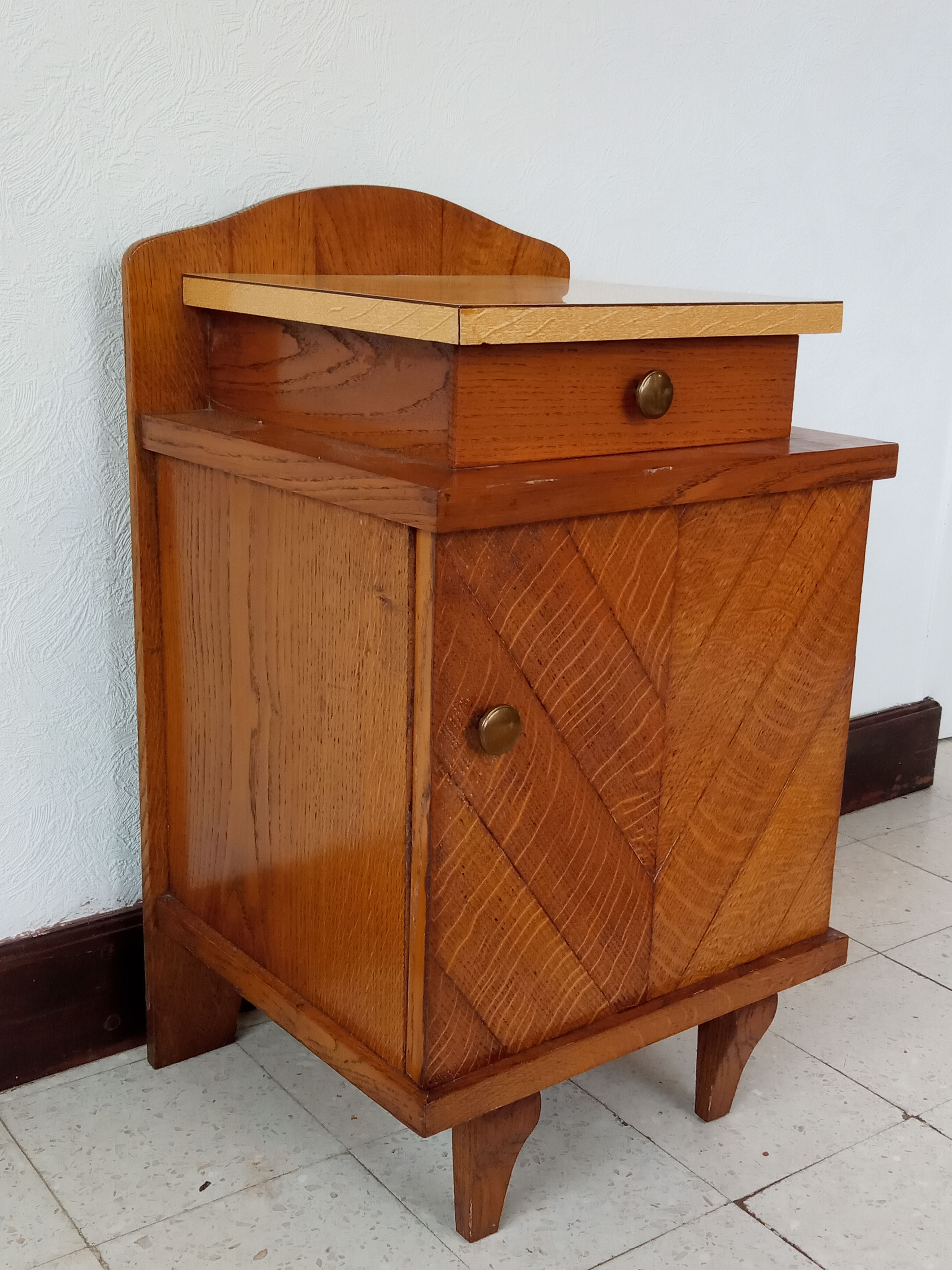 1950 oak bedside table