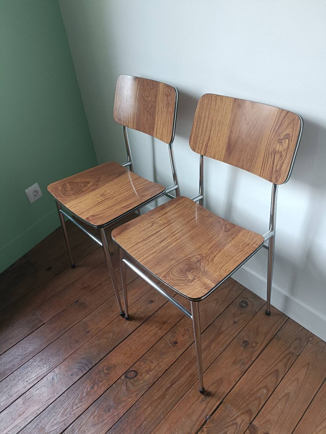 Two vintage Formica chairs