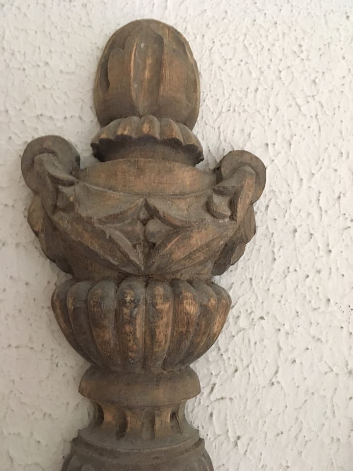 Wooden wall candelabra with two branches