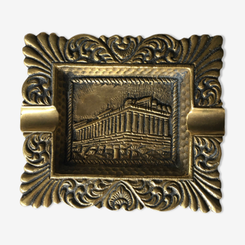 Golden brass ashtray