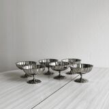 6 small stainless steel footed bowls, Letang Remy style