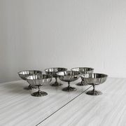 6 petites coupelles sur pied en inox style Letang Remy