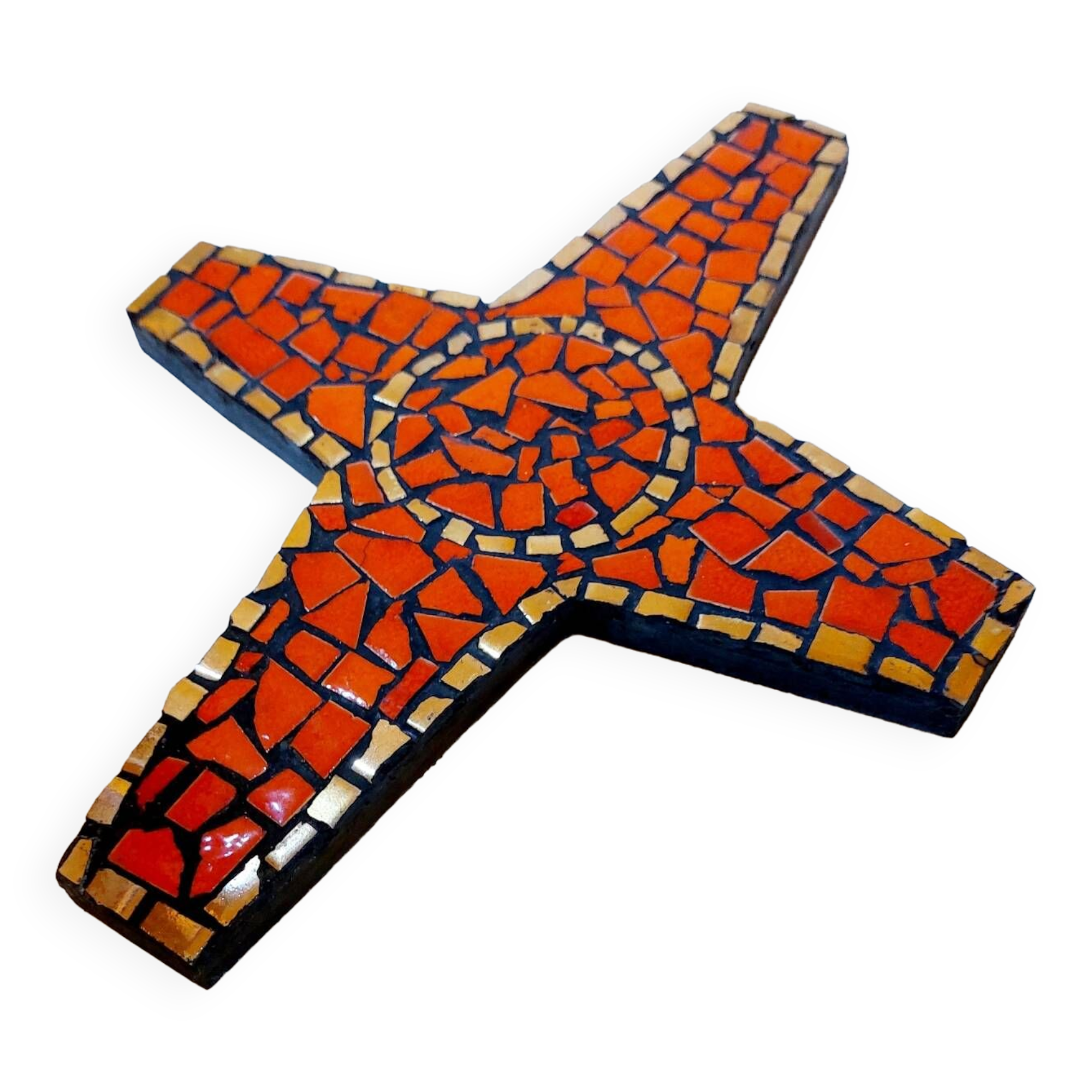 Vintage ceramic mosaic cross