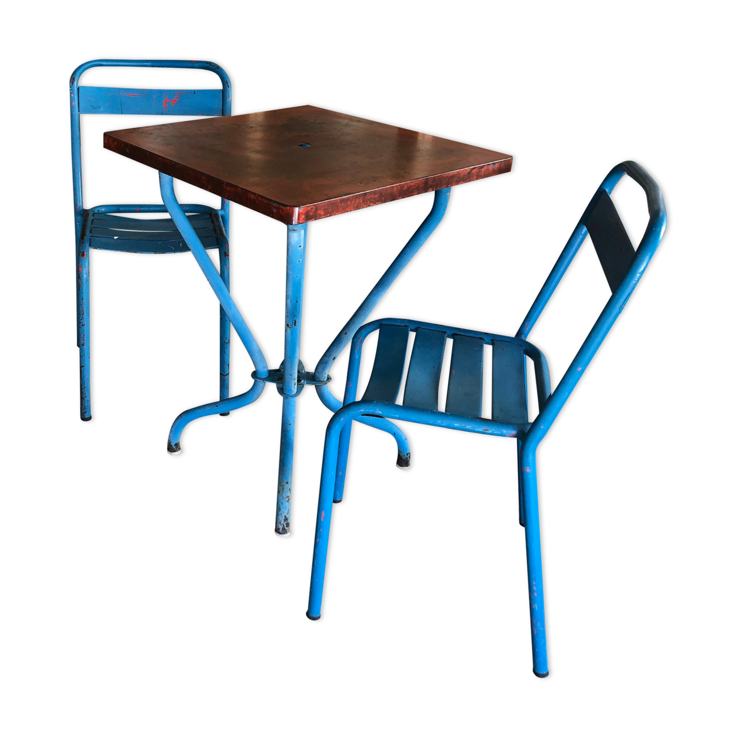 Table + two Garden Chairs Tolix