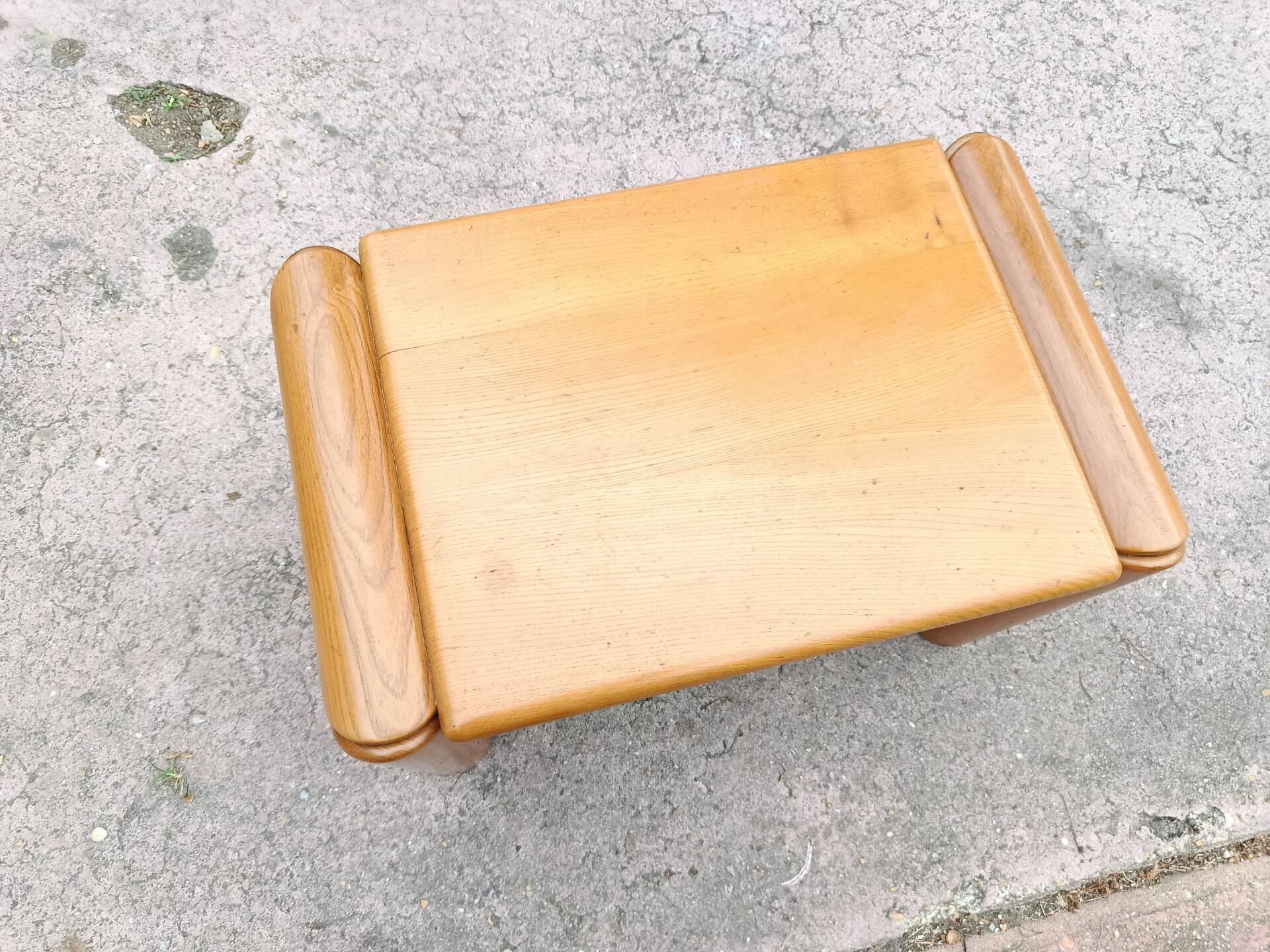 Brutalist bedside tables in elm
