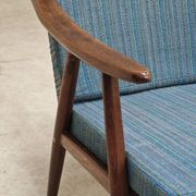 Pair of blue boomerang armchairs by Antonin Suman for Ton (Thonet) 1960