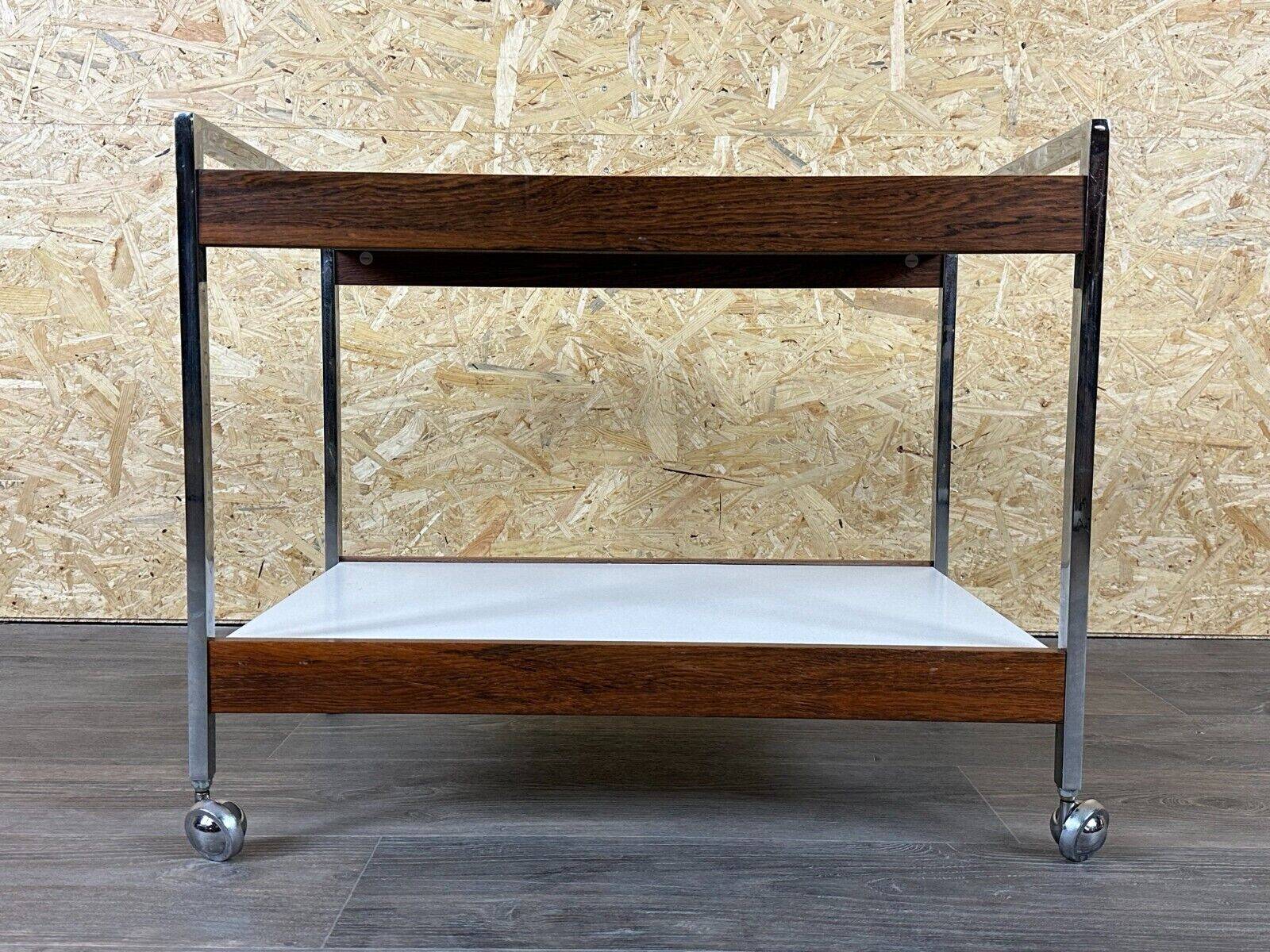 60s 70s serving trolley dinette made of teak & chrome Danish Modern Design