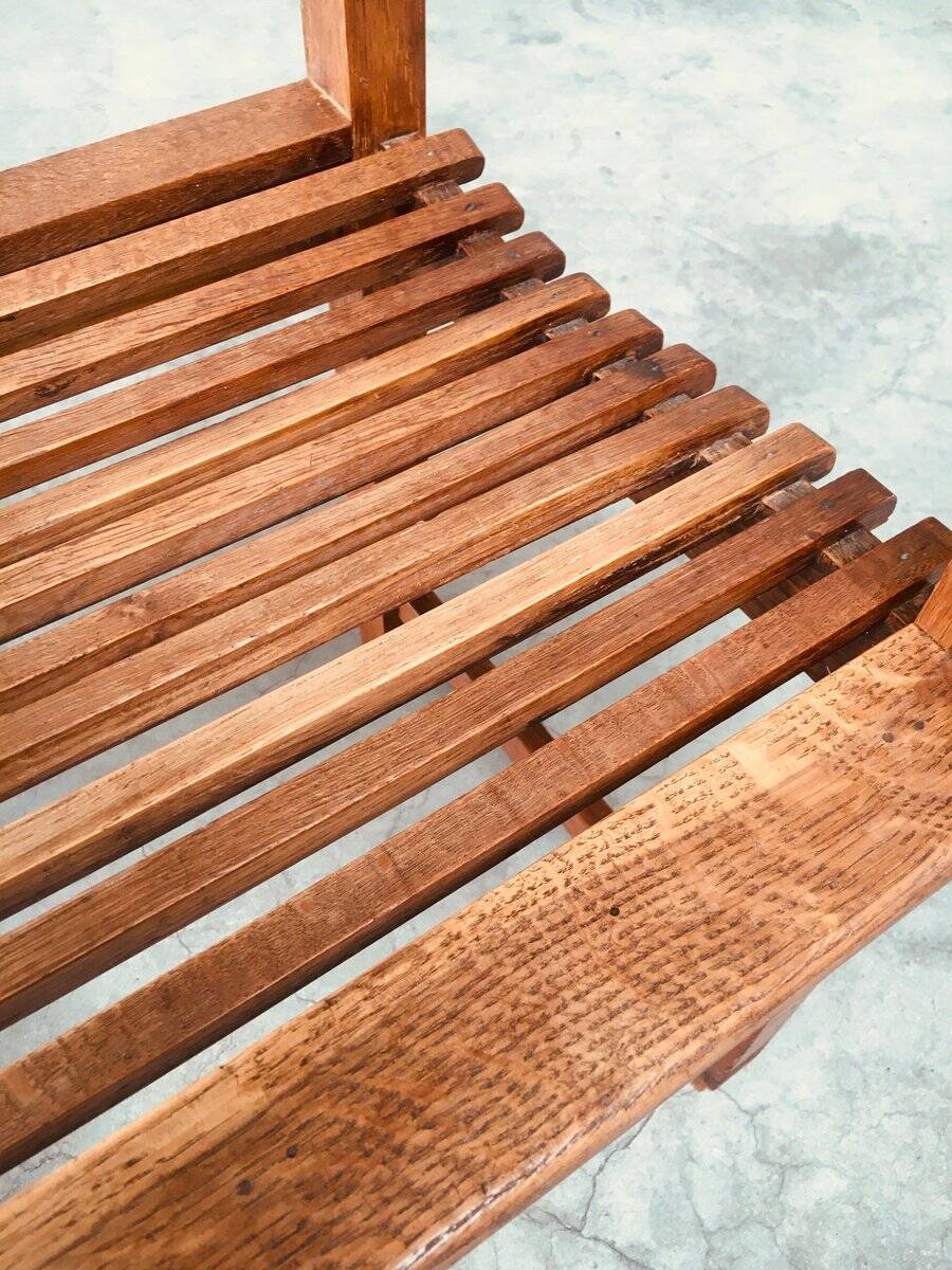 Dutch Modernist Carved Oak Side Chair, 1920s