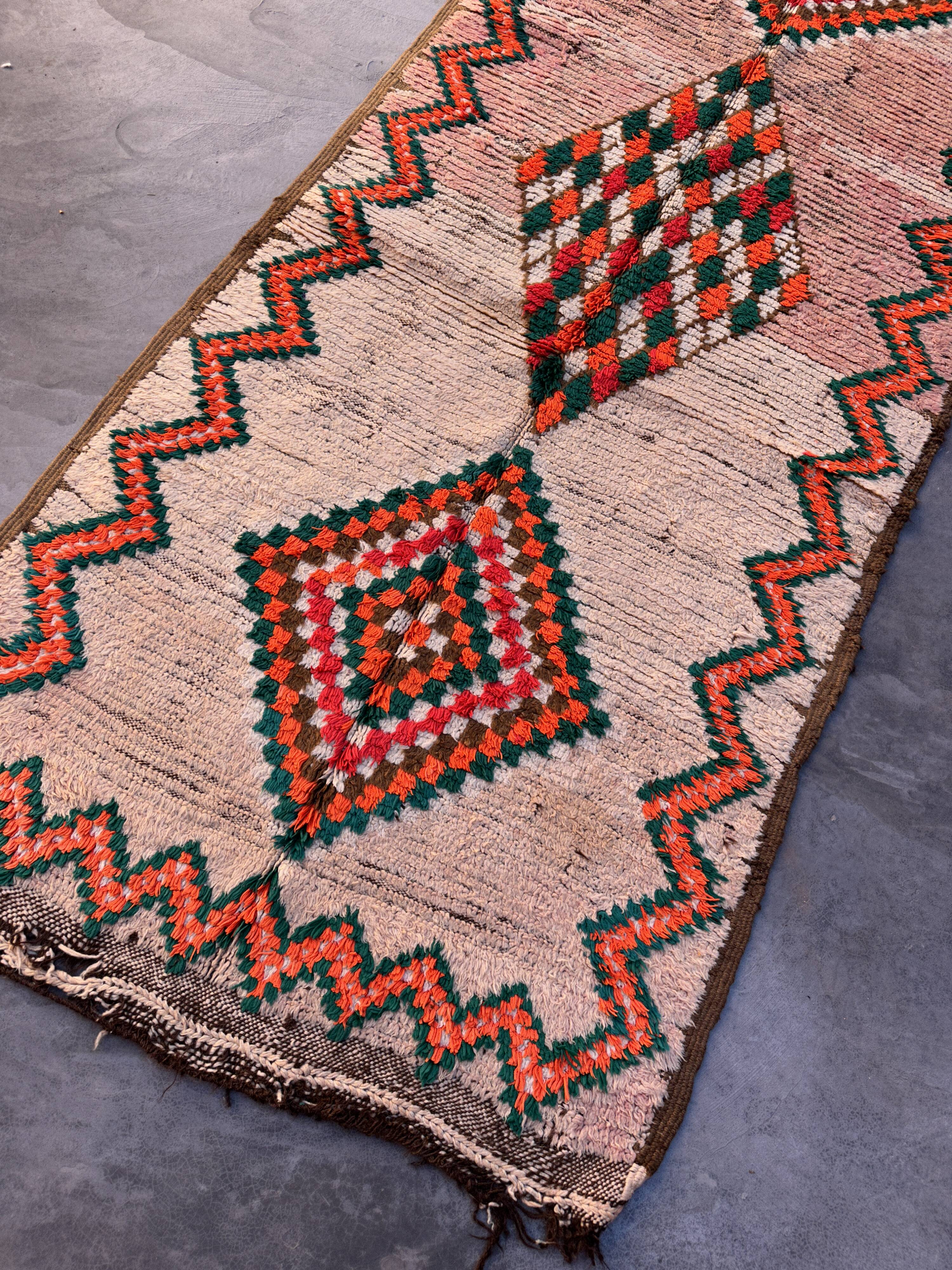 Colorful Boujad Moroccan rug - 121 x 290 cm