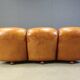 Mid century italian leather 3 seater sofa , 1970s