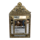 Old repoussé brass pareclose mirror