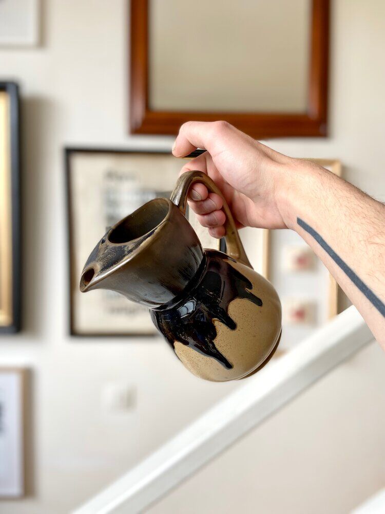 Enamel ceramic pitcher