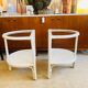 Pair of white rattan bedside tables – 1970s-80s