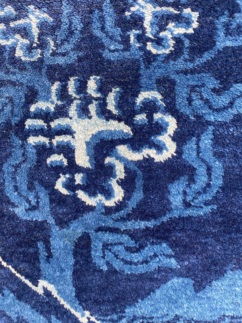 Small handmade old Chinese carpet 70x131 cm