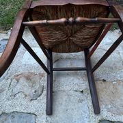 Pair of antique straw-seated chairs