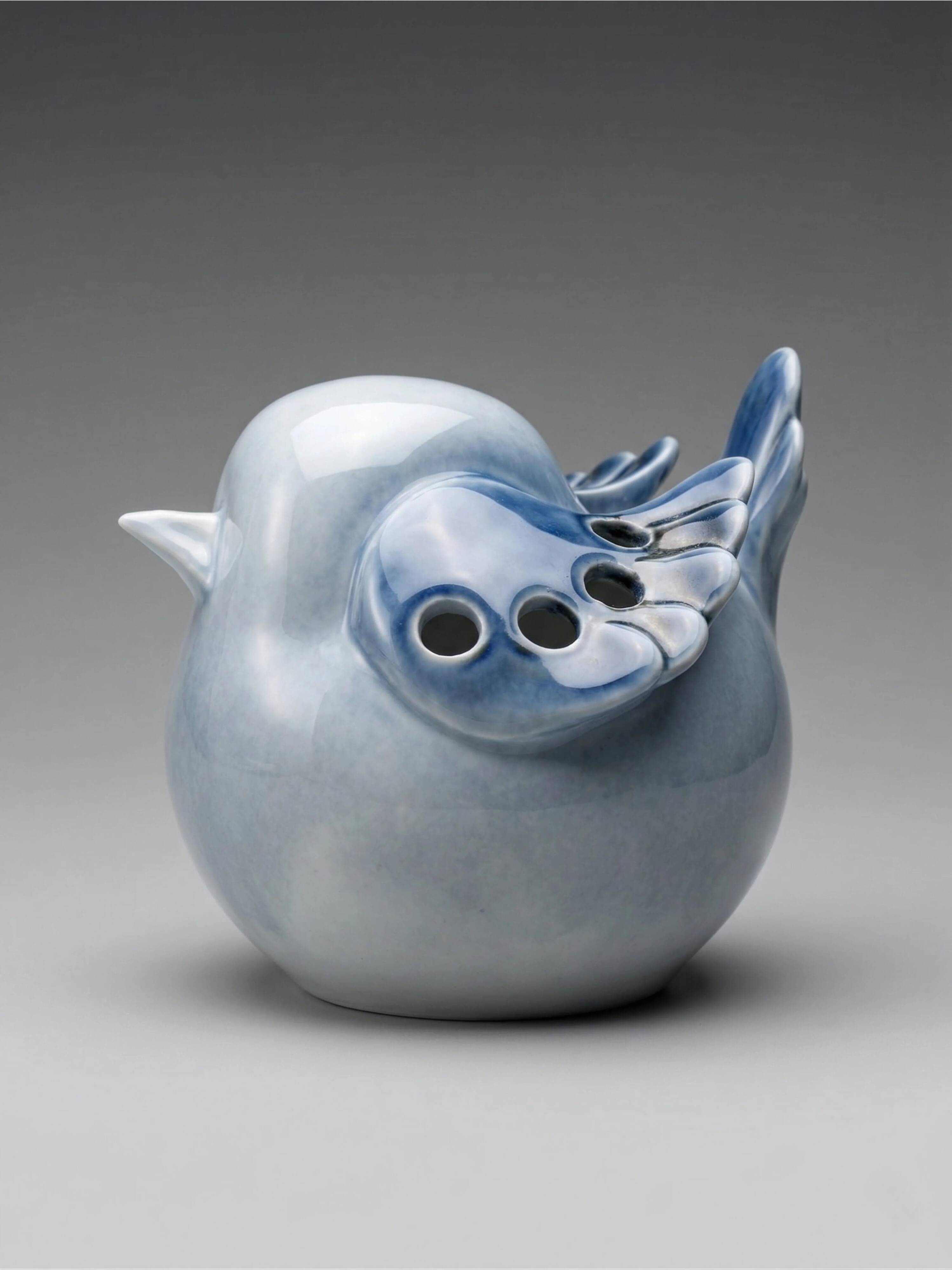 Decorative porcelain bird Virebent – Vintage French ceramics