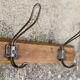 Wall-mounted coat rack with 3 hooks Vintage 1900