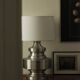 Large brushed aluminium table lamp, 1970s