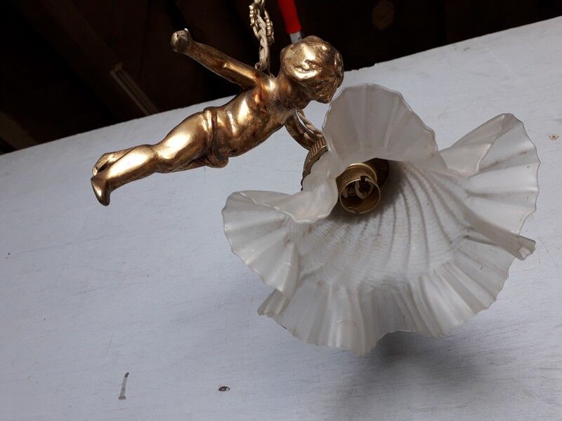 Hanging chandelier / bronze angel dore ep 1940/50